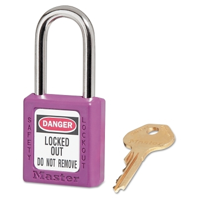 PURPLE PLASTIC SAFETY PADLOCK KEYED DIF